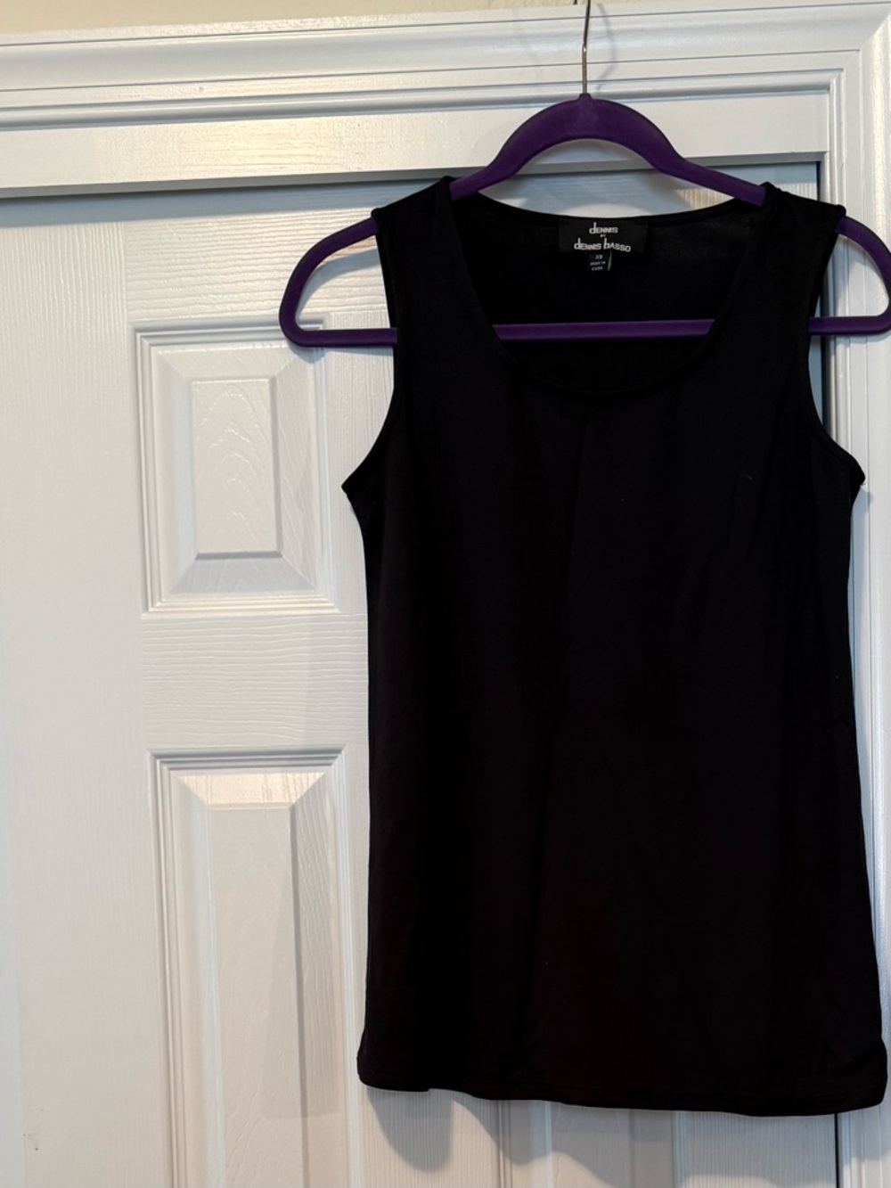 Dennis Basso Black Scoop Neck Tank Top NWOT